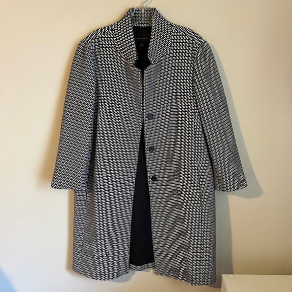 Ann Taylor Black and White Tweed Single Breasted 3/4-Sleeve Jacket Size Medium - Picture 1 of 15